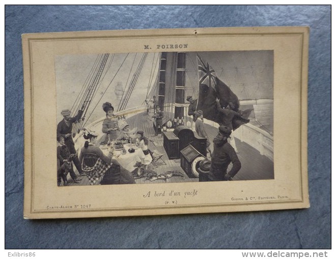 A Bord D'un YACHT, Photo Tableau Poirson Vers 1900 ; Ref Photo11 - Bateaux