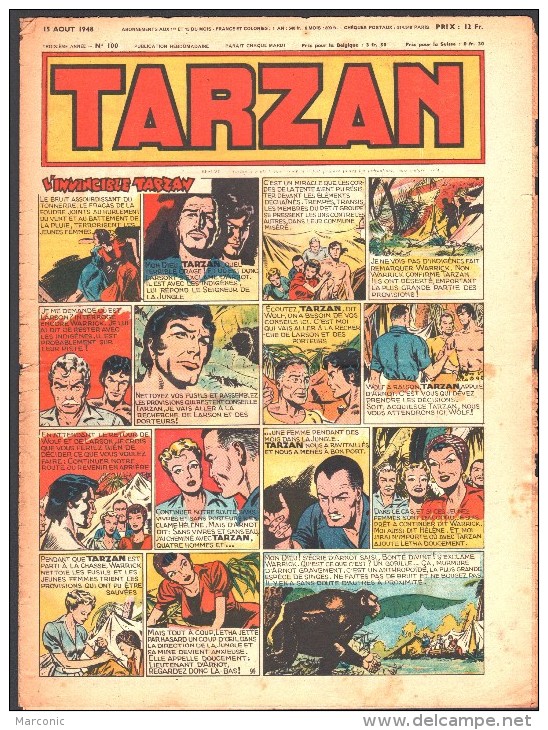 TARZAN 1ère Série -  N° 100 Du 15 Août 1948 - Buffalo-Bill, Superman - Tarzan