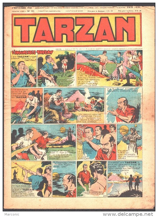 TARZAN 1ère Série -  N° 103 Du 5 Septembre 1948 - Buffalo-Bill, Superman - Tarzan