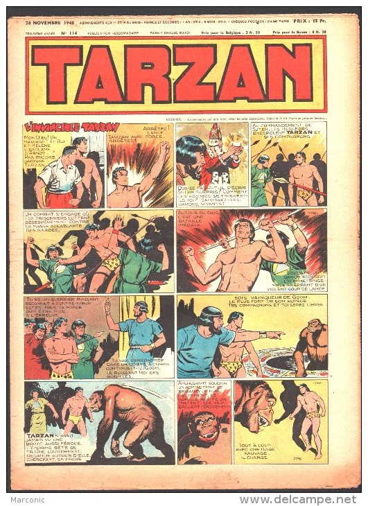 TARZAN 1ère Série -  N° 114 Du 28 Novembre 1948 - Buffalo-Bill - Tarzan