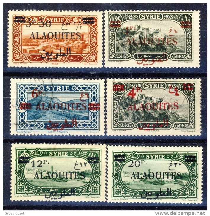 Alaouites 1926-28 Timbres De Syrie 1925 Surchargés N. 35-40 MLH Catalogo € 90 - Unused Stamps