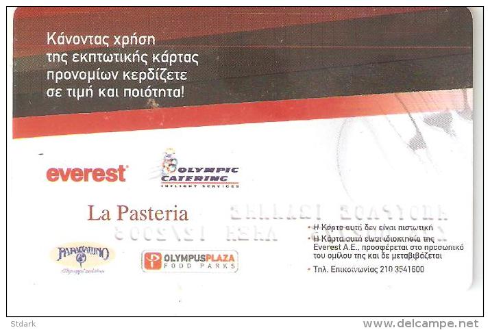 Greece-EVEREST Fast Food,member Club Card,used - Tarjetas De Regalo