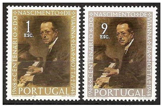 PORTUGAL 1969 - 100th BIRTHDAY Vianna Da MOTTA / Pianist / Painting: Pinheiro 2v - Mi1082-83 MNH ** Cv€2,50 B312 - Neufs