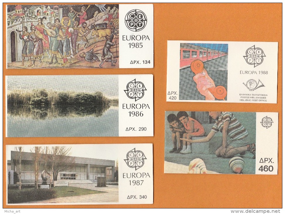Greece / Griechenland / Grece / Grecia 1985 - 1989 Europa Cept Booklets MNH - Sammlungen