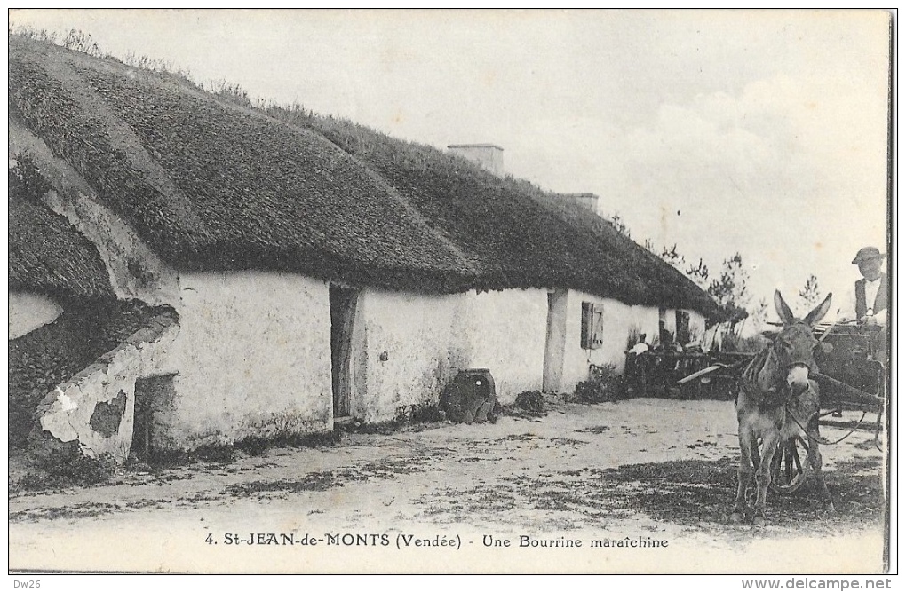 St-Jean-de-Monts (Vendée) - Une Bourrine Maraichine - Chaumière - Edition J. Nozais - Saint Jean De Monts