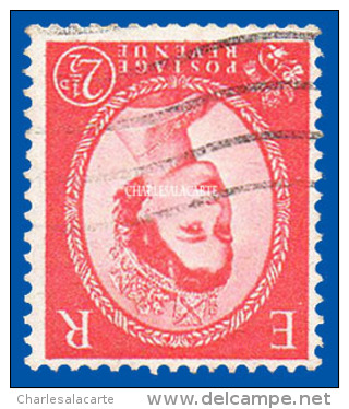 GREAT BRITAIN 1960 RARE WILDING Q.E. II PHOSPHOR 2½d. USED S.G. 614Wi  YT 330Bc  OBLIT. - Gebraucht