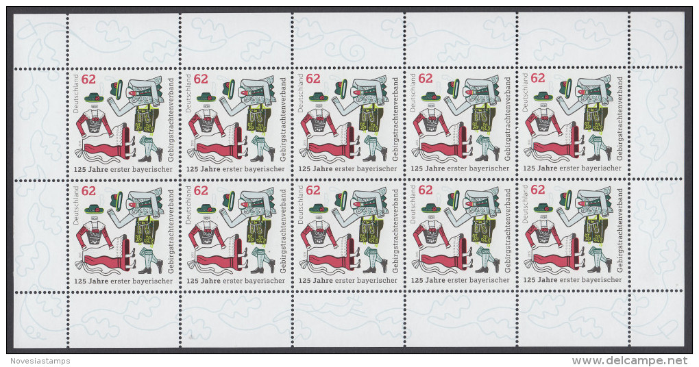 !a! GERMANY 2015 Mi. 3159 MNH SHEET(10) -First Bavarian National Costume Group, Traunstein - 2011-2020