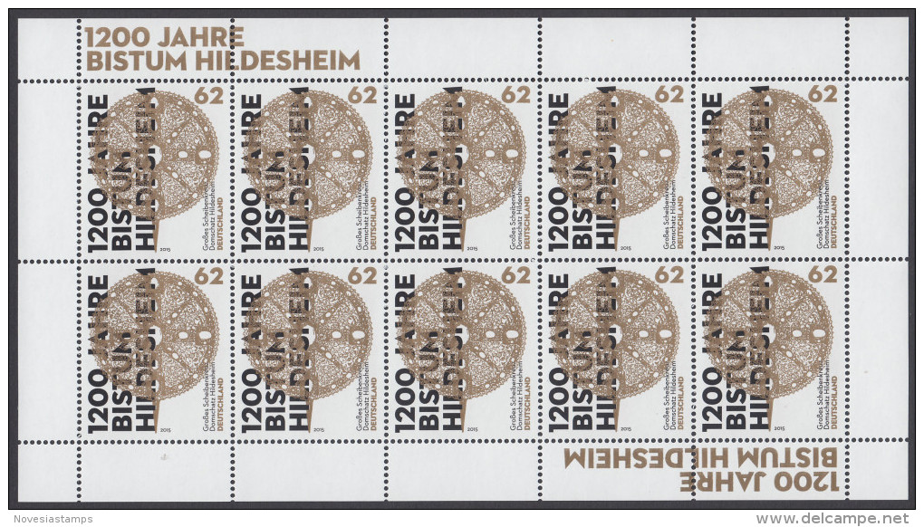 !a! GERMANY 2015 Mi. 3137 MNH SHEET(10) -Diocese Hildesheim - 2011-2020