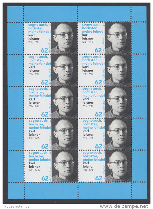 !a! GERMANY 2015 Mi. 3135 MNH SHEET(10) -Karl Leisner - 2011-2020