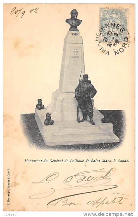 NORD  59  CONDE   MONUMENT DU GENERAL DE POILLOÜE DE SAINT MARS - Conde Sur Escaut