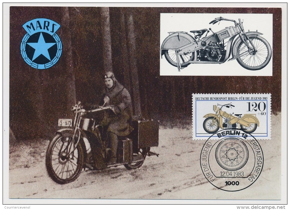 ALLEMAGNE BERLIN - 4 Cartes Maximum "Für Die Jugend 1983" - Motocyclettes Anciennes - SUP - Moto