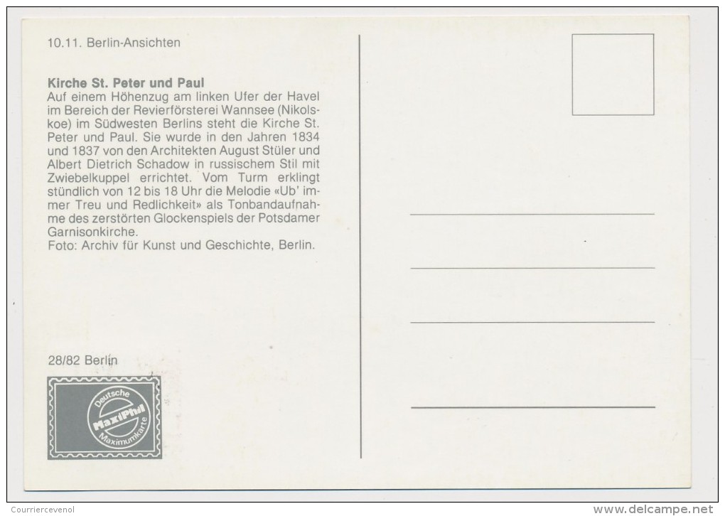 ALLEMAGNE BERLIN - 4 Cartes Maximum "Berlin Ansichten" (Vues de Berlin) 1982