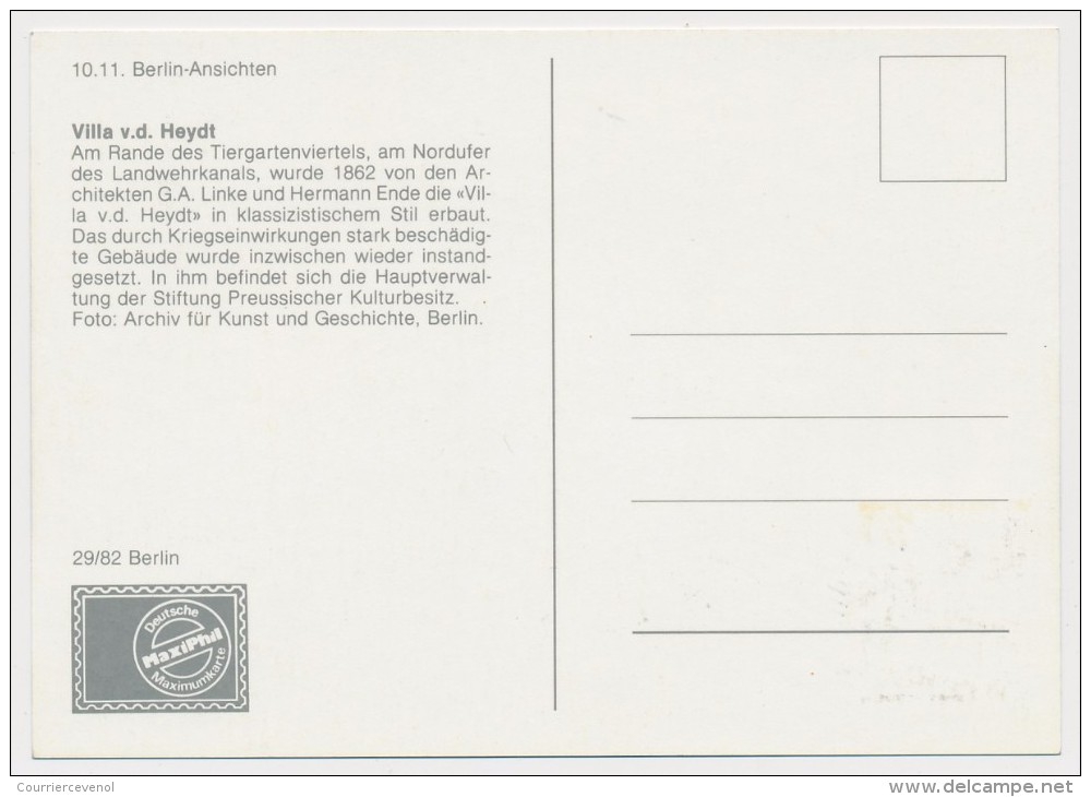 ALLEMAGNE BERLIN - 4 Cartes Maximum "Berlin Ansichten" (Vues de Berlin) 1982