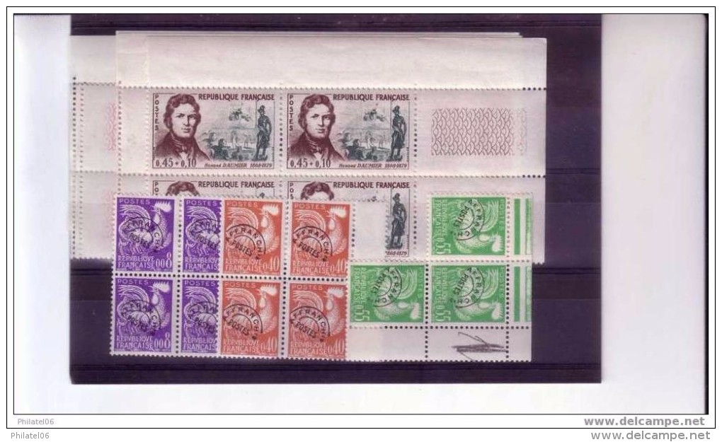 FRANCE  SERIE 1295/1300 BLOCS DE 4 ET PREOS COQ   COTE:233 EUROS - Sammlungen