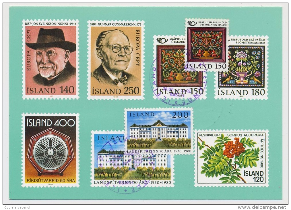 ISLANDE - 4 Cartes Maximum - Fantaisies Philatéliques... Timbres Concordants Sur Cartes 1984/85 - Maximumkarten