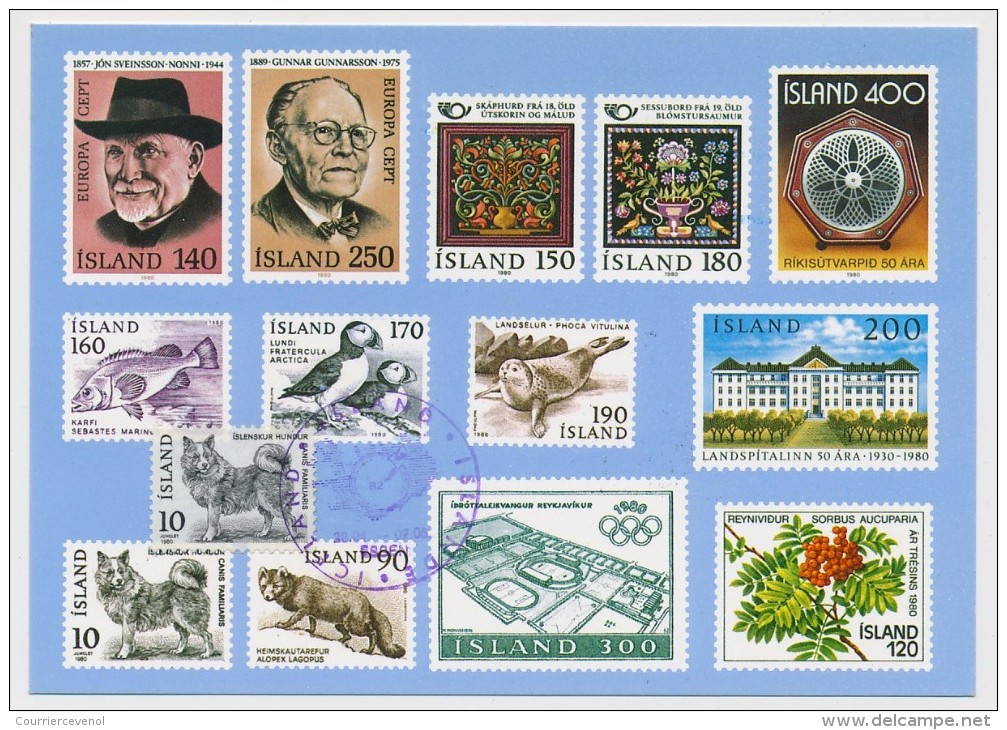 ISLANDE - 4 Cartes Maximum - Fantaisies Philatéliques... Timbres Concordants Sur Cartes 1984/85 - Maximumkaarten