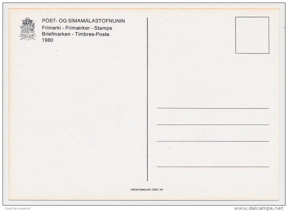 ISLANDE - 4 Cartes Maximum - Fantaisies philatéliques... Timbres concordants sur Cartes 1984/85