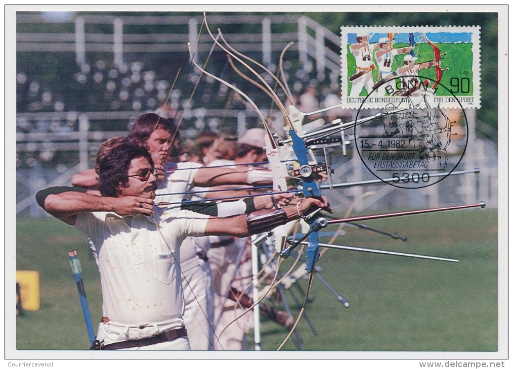 ALLEMAGNE - 2 Cartes Maximum "Für Den Sport" Tir à L'Arc / Course à Pieds - 1982 - Altri & Non Classificati