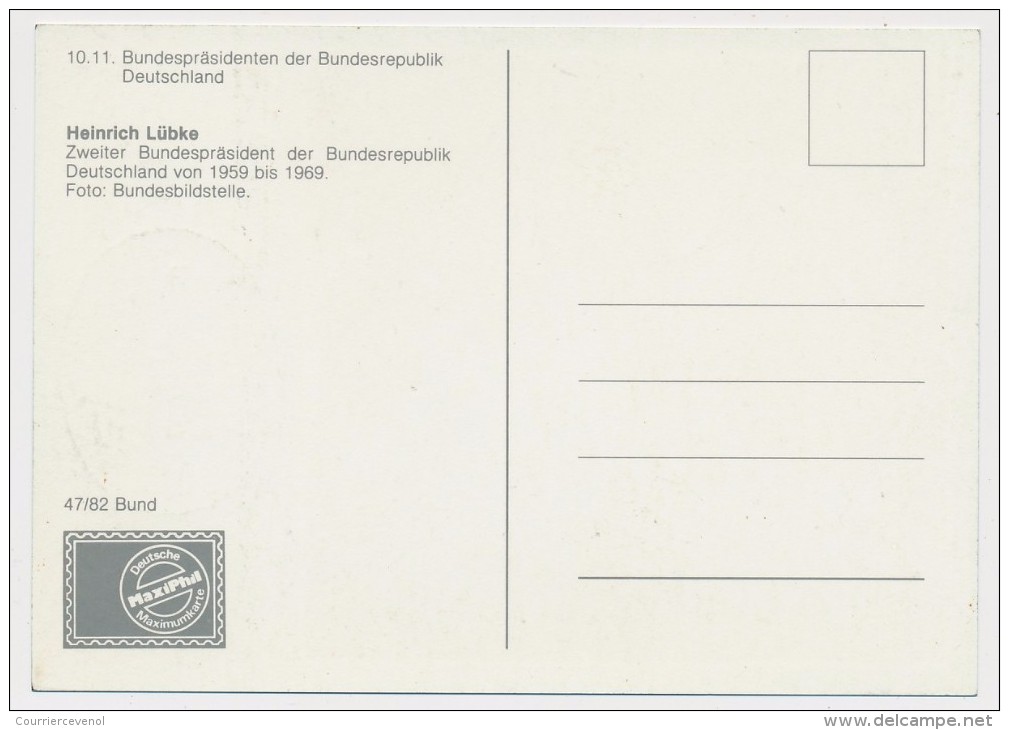 ALLEMAGNE - 5 Cartes Maximum "Bundespräsidenten" - Présidents de la République - 1982
