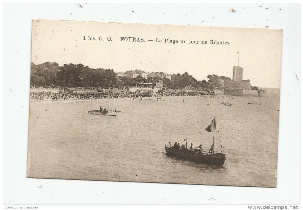 Cp , Sports , Voile , Bateaux , La Plage Un Jour De Régates , 17 , FOURAS , Voyagée 1925 - Vela