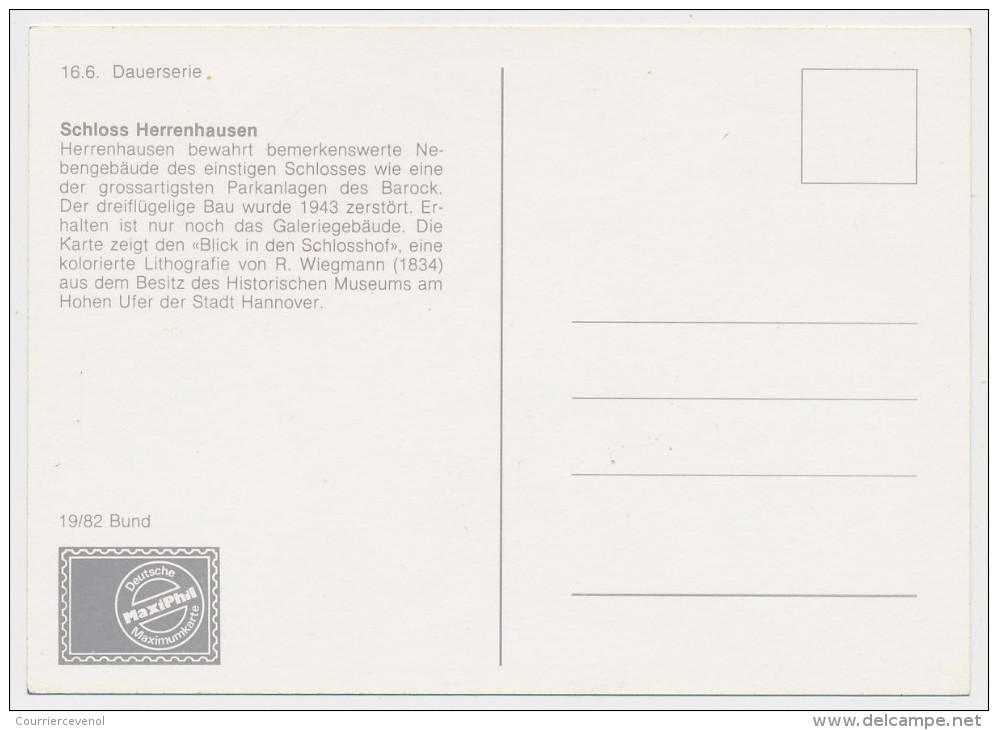 ALLEMAGNE - 5 Cartes Maximum "Dauerserie" - Chateaux divers - 1982