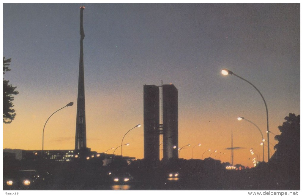 Brazil - Street Scene At Dusk, Brasilia, China's Postcard - Brasilia