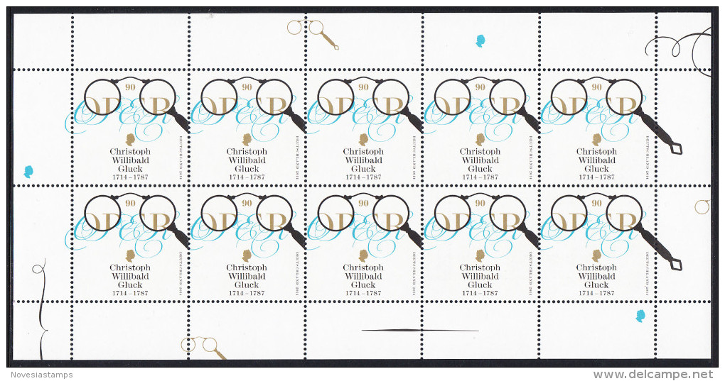 !a! GERMANY 2014 Mi. 3092 MNH SHEET(10) -Christoph Willibald Gluck - 2011-2020