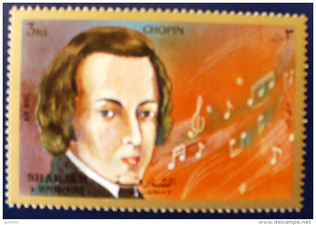 SHARJAH Musique, Chopin ** MNH. 1 Valeur - Muziek