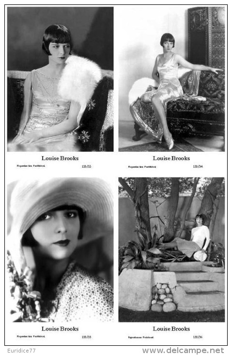 LOUISE BROOKS - Film Star Pin Up - Publisher Swiftsure Postcards 2000 SET 53-56 - Artisti