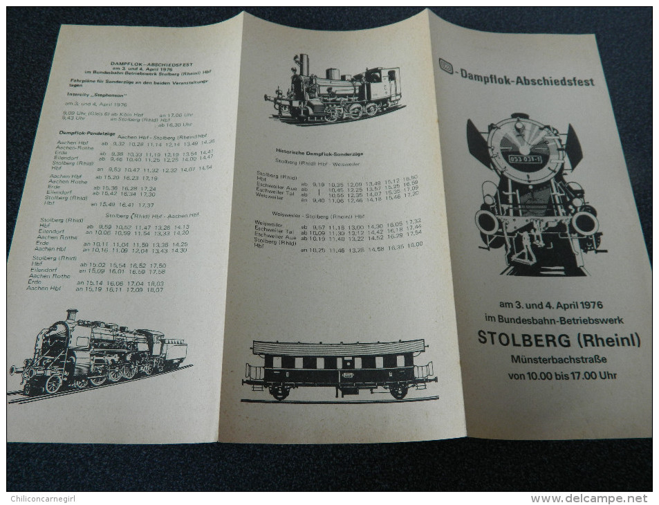 Dampflok-Abschiedsfest - Am3. Und 4. April 1976 Im Bundesbahn-Bedriebswerk - Stolberg - Europe