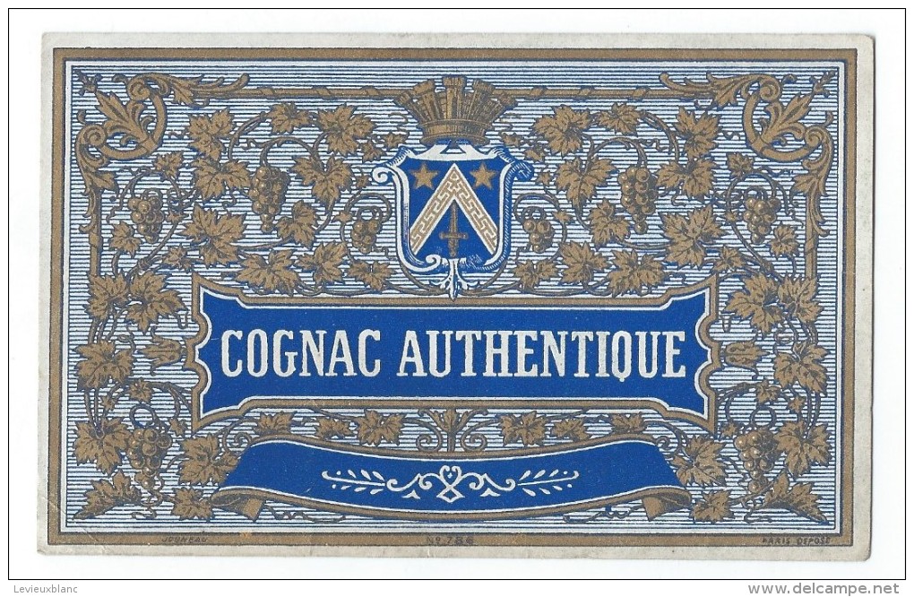 Etiquette/Chromo//Vins Spiritueux Sirops/" Cognac Authentique"/ Jouneau/Paris/vers 1900 - 1920     ETIQ74 - Sonstige & Ohne Zuordnung