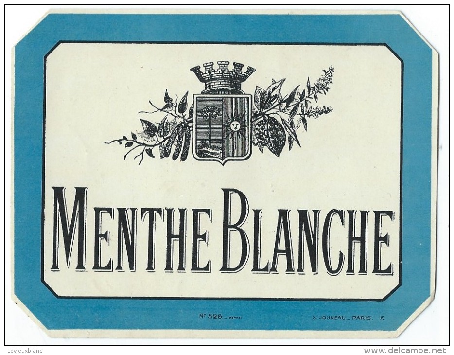 Etiquette/Chromo /Vins Spiritueux Sirops/"MENTHE BLANCHE" / Jouneau/Paris/vers 1900 - 1920     ETIQ69 - Sonstige & Ohne Zuordnung