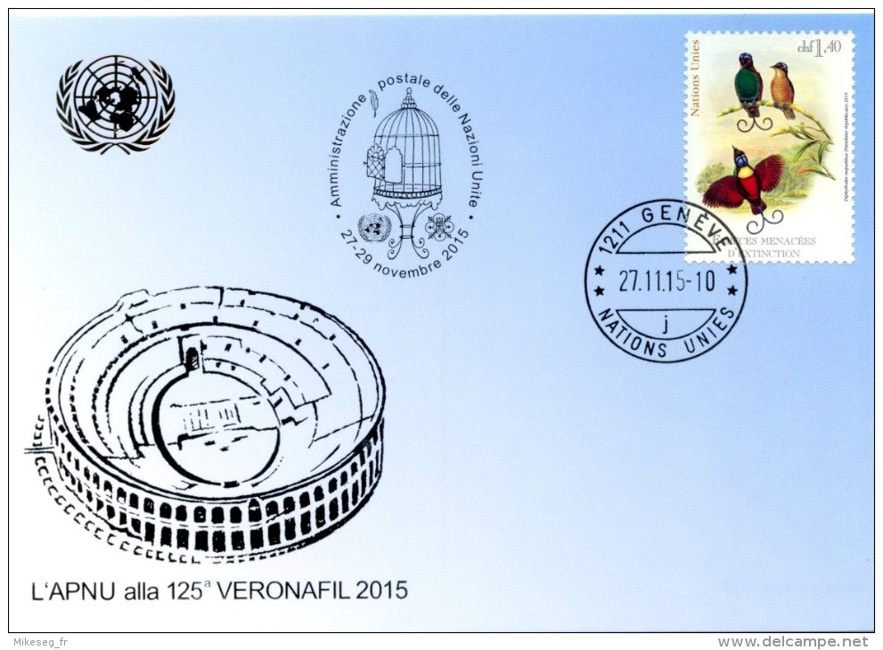 ONU Genève 2015 - Blue Card VERONAFIL 27-29 Novembre 2015 - Maximumkarten