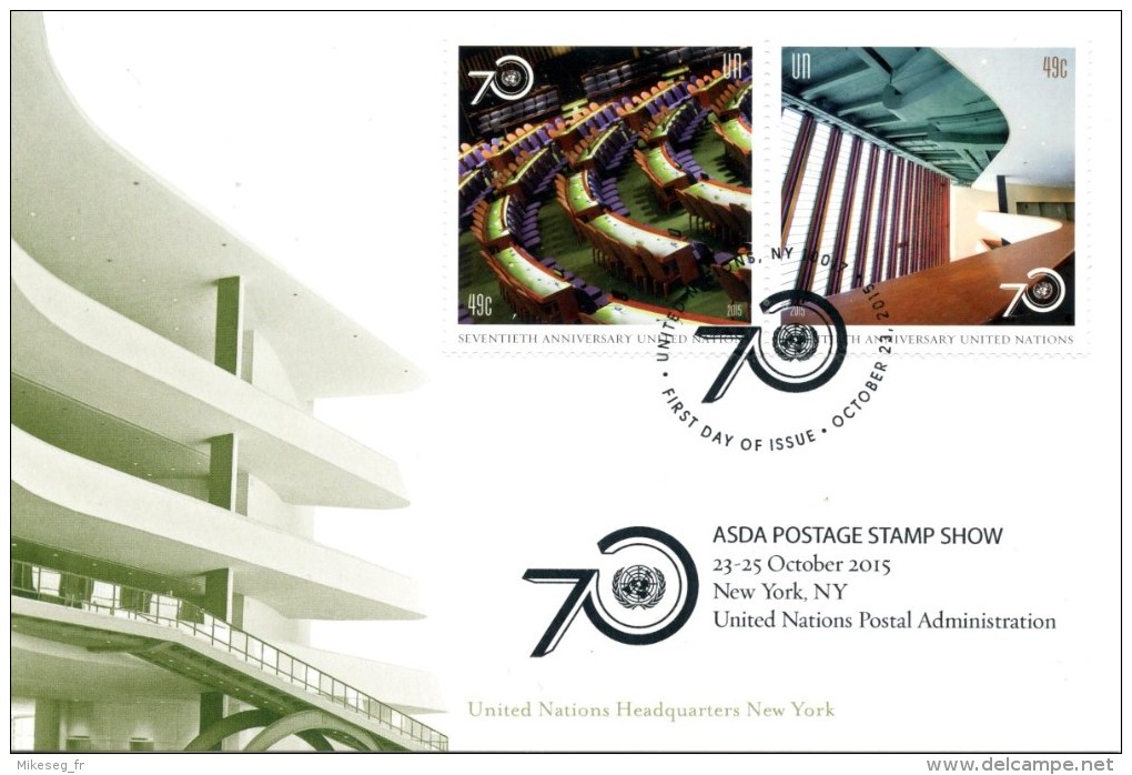 ONU New-York 2015 - Show Card ASDA Postage Stamp Show New-York 23-25 October 2015 - Cartoline Maximum