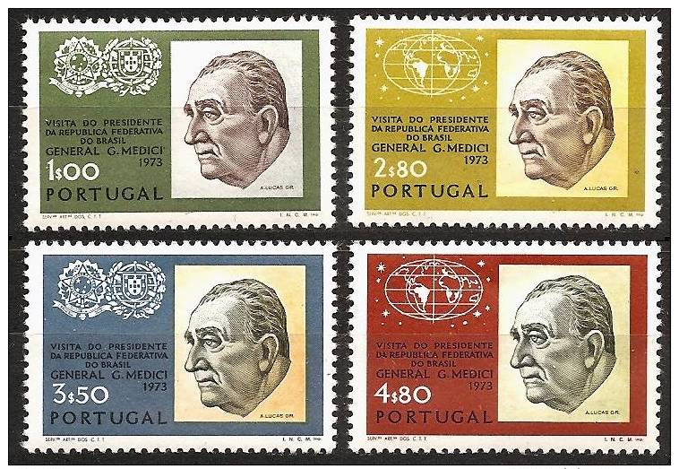 PORTUGAL 1973 - Visit President Of Brasil To Portugal - 4v Compl. Mi 1202-05 MNH ** Cv€3,50 B346 - Neufs