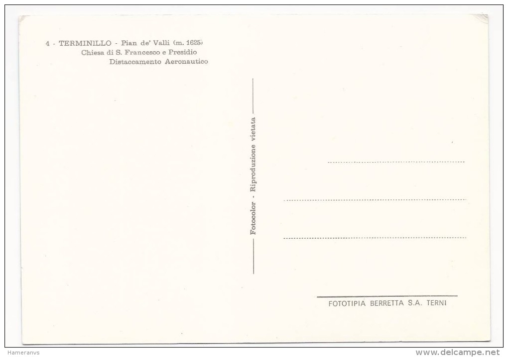 Terminillo - Pian De Valli - Chiesa Di San Francesco E Presidio Distaccamento Aeronautico - H2833 - Rieti