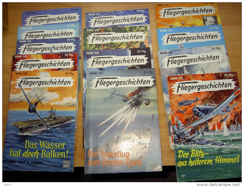 16x Fliegergeschichten 90,91,97,100,101,2,3,5,6,7,8,9,110,11,12,13,14,126 War Im Sammelalbum - Militär & Polizei