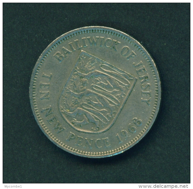 JERSEY  -  1968  10p  Circulated Coin - Jersey