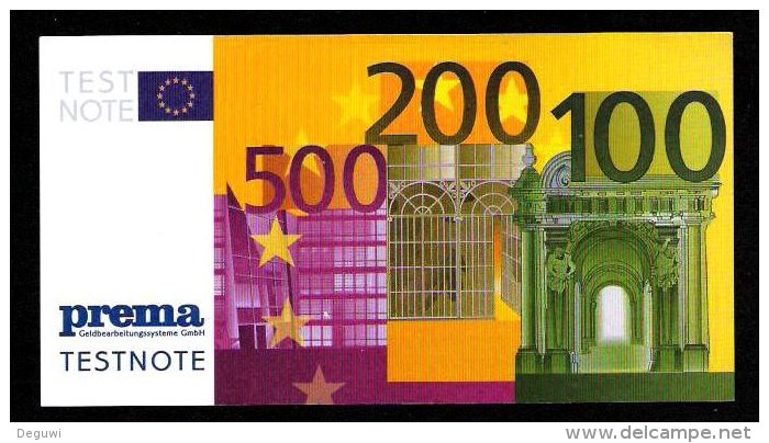 Test Note "PREMA NL Wuppertal" Testnote, 100-200-500 EUROS, Beids. Druck, RRRRR, UNC - Other & Unclassified