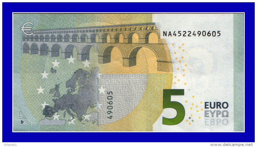 5 EURO "NA" AUSTRIA Firma DRAGHI N014   UNC - 5 Euro