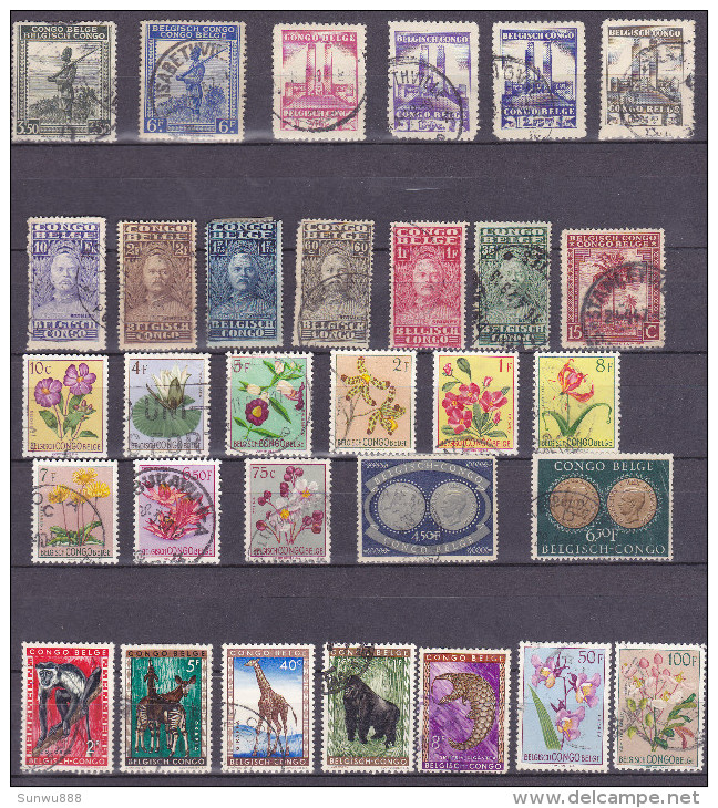Congo Belge - Nice Lot Of 99 Stamps (good Values, See High Resolution Scans).  Red Cross. Fixed Price. - Autres & Non Classés