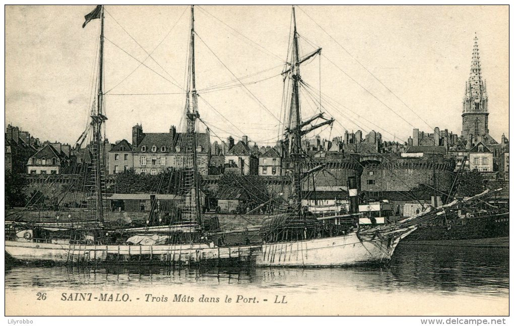 FRANCE -  SNT MARLO -Trois Mats Dans Le Port By LL - Good Sailing Ship - Saint Malo