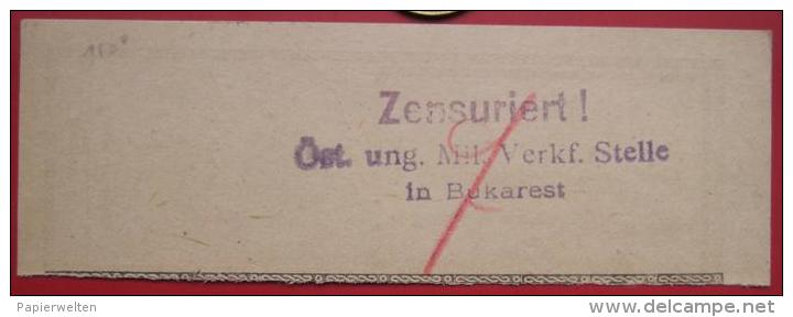 Feldpost 346 - Abschnitt Von Begleitadresse? 1918 Rumänien / Zensur Bukarest - Frankeermachines (EMA)