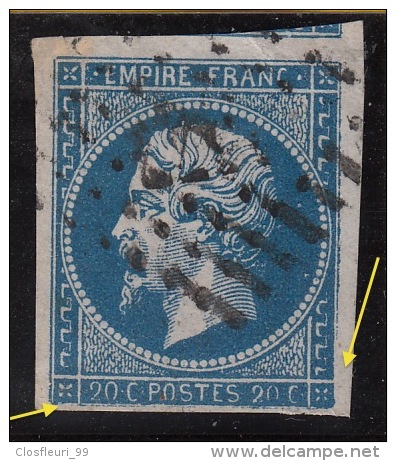 Six (6) timbre Napoléon IIIN° 14 avec variétés / Surtout variété de case 141 A1 coté dans Suarnet