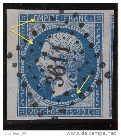 Six (6) timbre Napoléon IIIN° 14 avec variétés / Surtout variété de case 141 A1 coté dans Suarnet