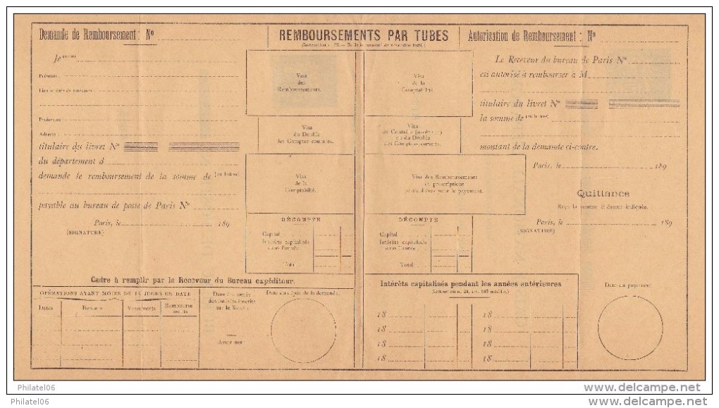 FRANCE  RARE PNEUMATIQUE CAISSE D'EPARGNE - Pneumatische Post