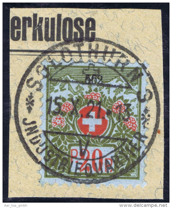 Heimat SO Solothurn 1921-10-15 Portofreiheit Zu#7A Kl#562 - Vrijstelling Van Portkosten