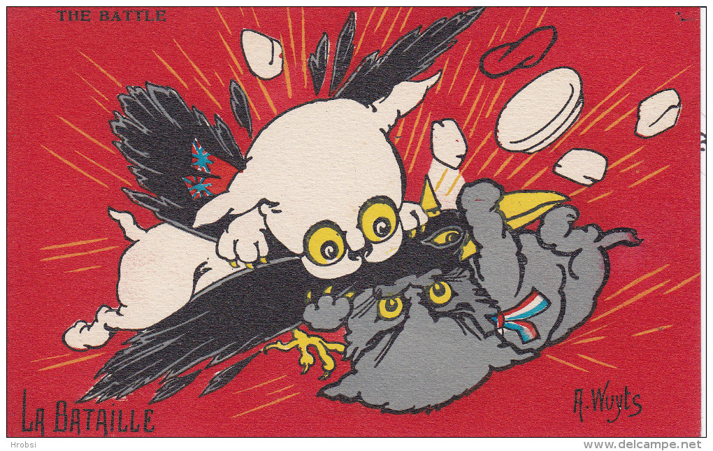 Illustrateur WUYTS A., Chie, Chat Corbeau, La Bataille,  Editeur Picot 107 - Wuyts