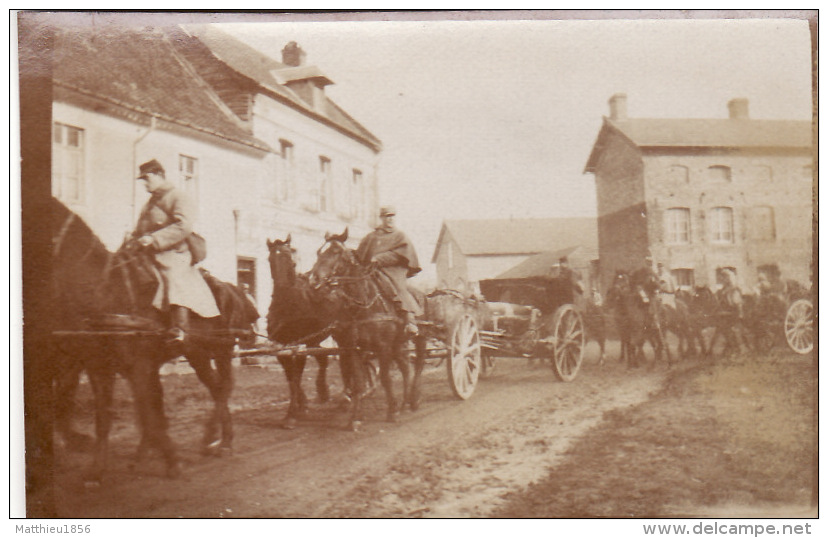 Photo 1915 FLERS-EN-TERNOISE (près Saint-Pol-en-Ternoise) - Départ De La 1ère Batterie Du 121ème RAL (A128, Ww1, Wk 1) - Autres & Non Classés