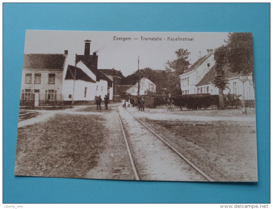 Tramstatie Kapellestraat Evergem ( REPRO Copie / Copy ) - Anno 19?? ( Zie Foto Voor Details ) !! - Evergem